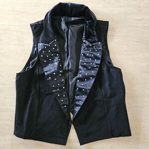 Weissman Ivy Sky child large dance vest black with rhinestones